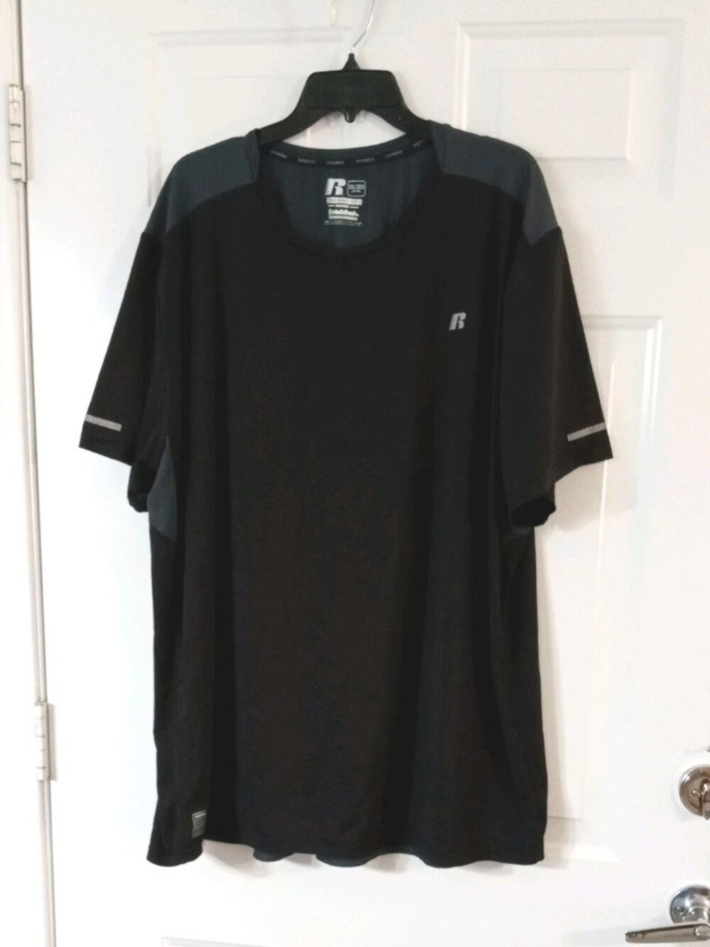 Russell Cool Force Intelifresh Training Fit Tee Black With Gray Men's 3XL